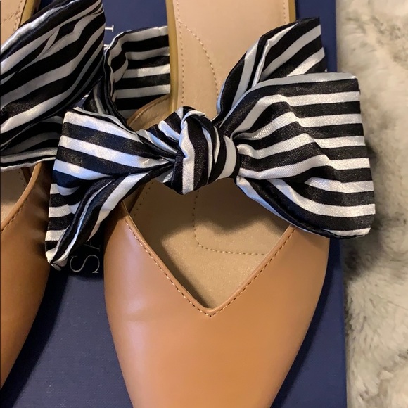 🎉HP🎉 Kurt Geiger Bow Tan Brown Mule Shoes Size EU 39 - Picture 2 of 8